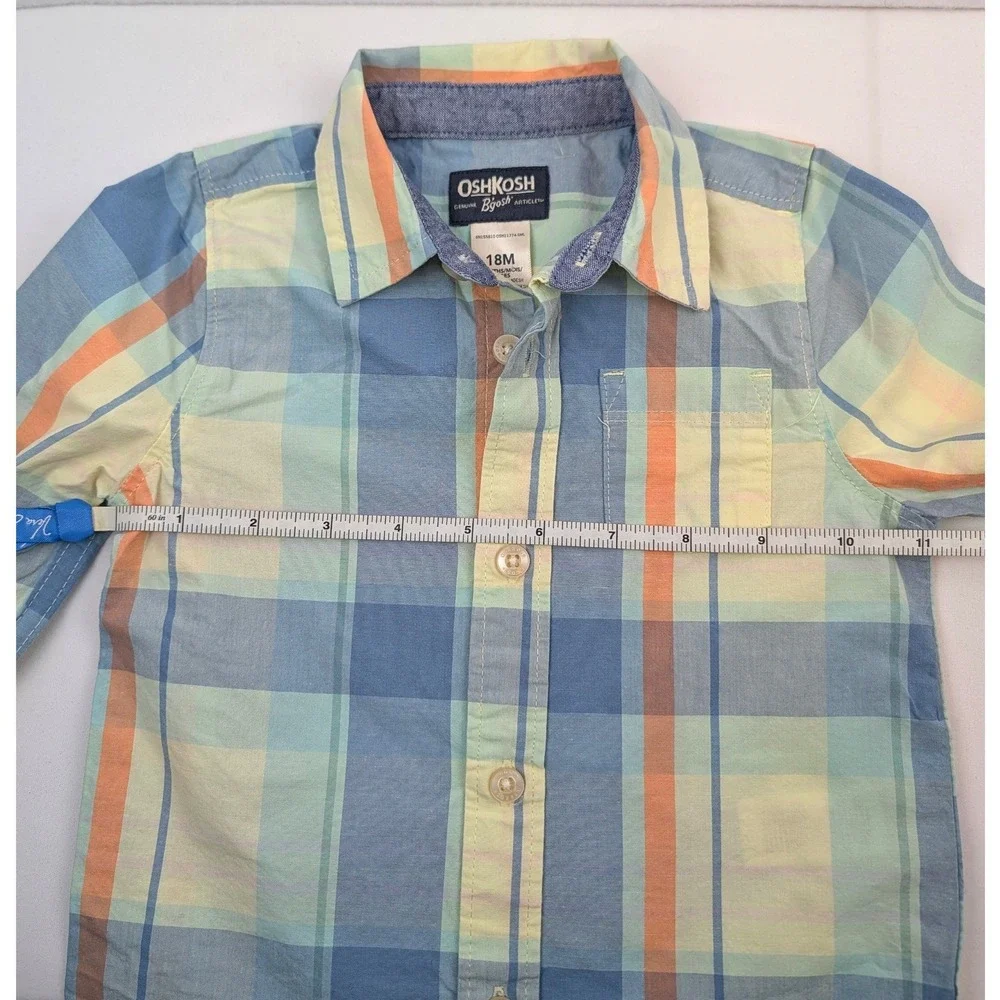 OshKosh B'gosh Boys Plaid Button Down Shirt and Bodysuit‎ Bundle 18M 3-Piece Set